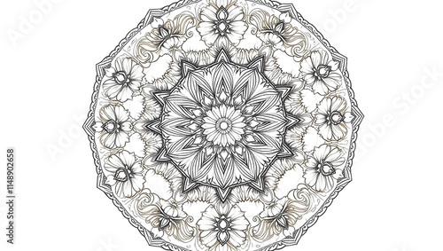 a breath takingly intricate illustration of a Geomatric round design photo