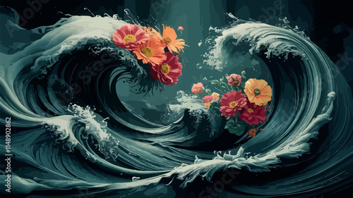 blooming tides petal drift wave garden inked blossoms flowing floral petal streams whispering waves floral currents ink ripple blooms
wave-kissed petalsKeyword
