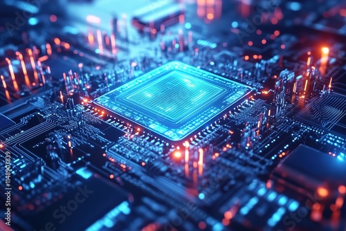 Computer animated hi tech, mechanical technology background