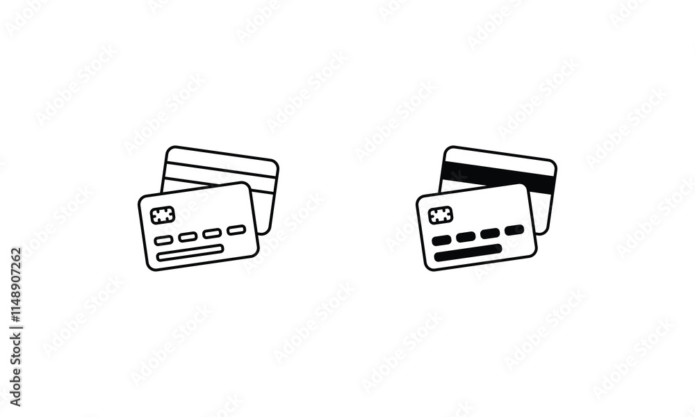 Credit card icons set vector stock illustration Credit card icons set vector stock illustration