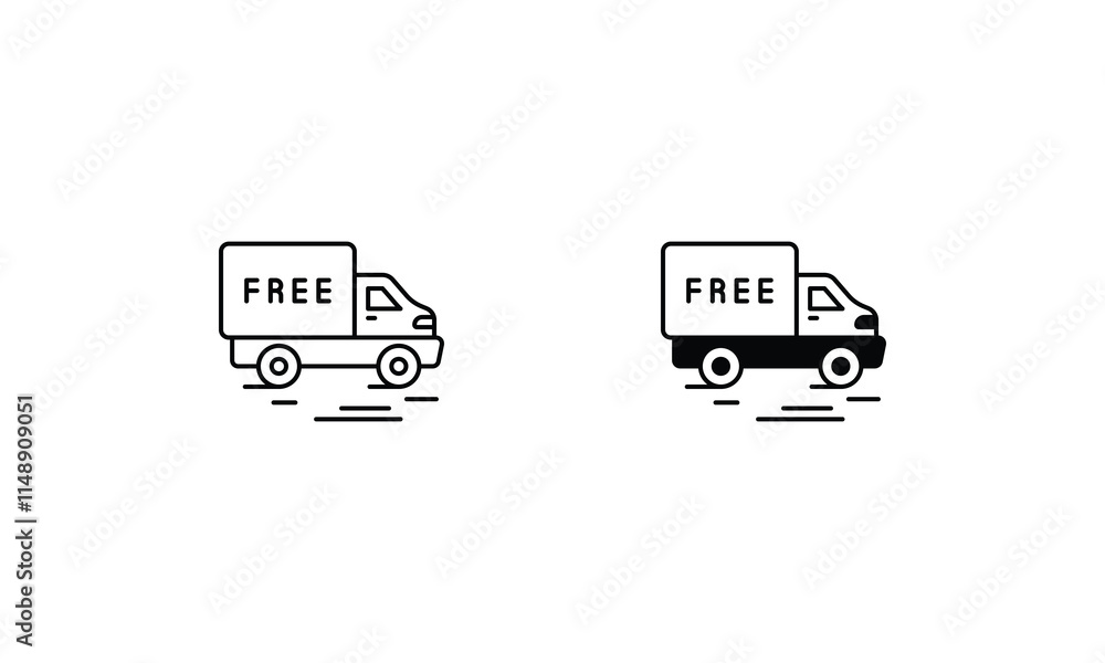 Free shipping icons set vector stock illustration Free shipping icons set vector stock illustration