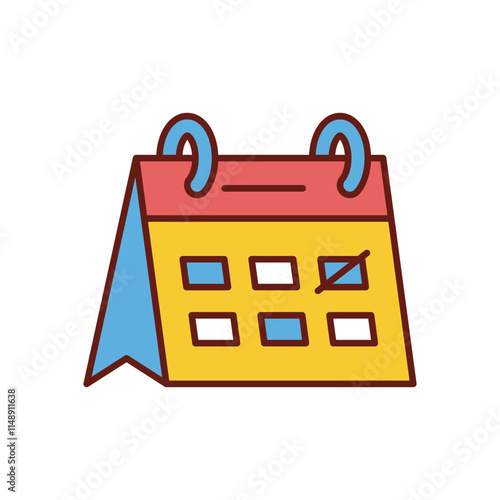 Calendar with a marked date vector icon