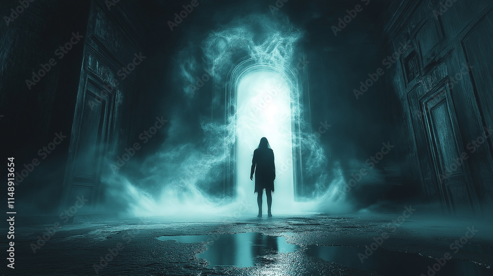 The Path Less Traveled: A solitary figure stands before an ethereal gateway, bathed in an otherworldly glow. The path ahead is uncertain, yet the allure of the unknown beckons. The Path Less Traveled: A solitary figure stands before an ethereal gateway, bathed in an otherworldly glow. The path ahead is uncertain, yet the allure of the unknown beckons.