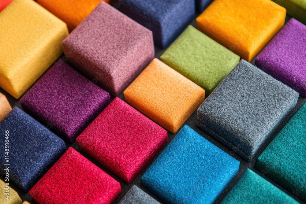 Colored samples of acoustic polyester material Colored samples of acoustic polyester material