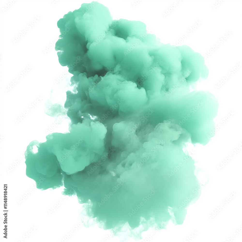 Vibrant Green Smoke Creating Abstract Shapes and Soft Edges on a white background Vibrant Green Smoke Creating Abstract Shapes and Soft Edges on a white background