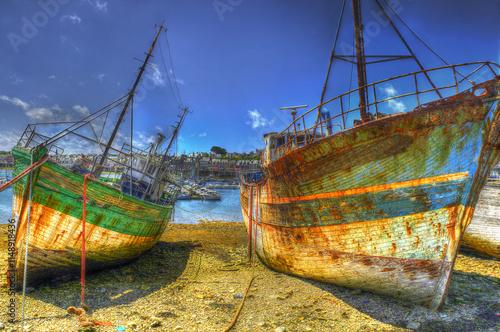 Obraz na płótnie Cemetery old ships of Camaret-sur-Mer, Brittany, France w salonie