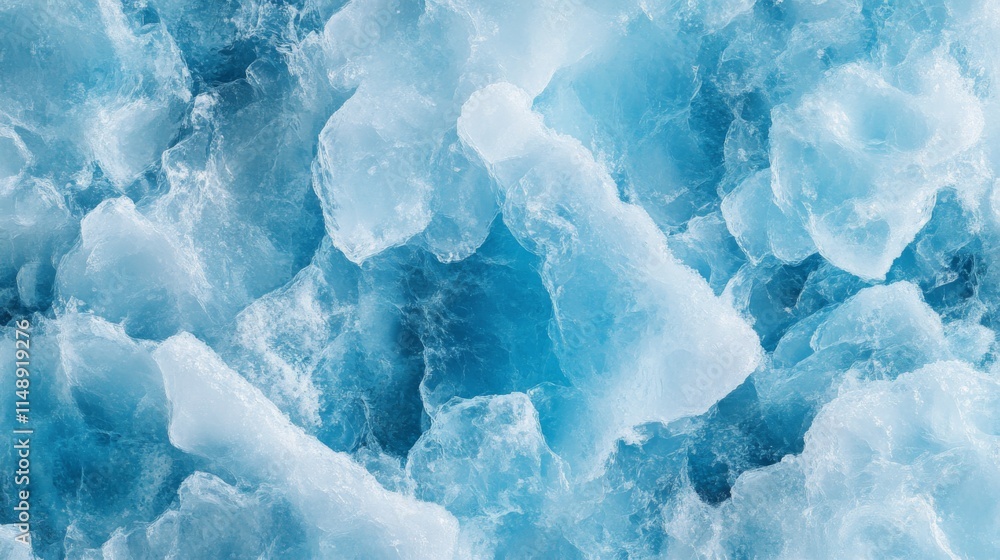 A Stunning View of Blue Glacial Ice Chunks A Stunning View of Blue Glacial Ice Chunks