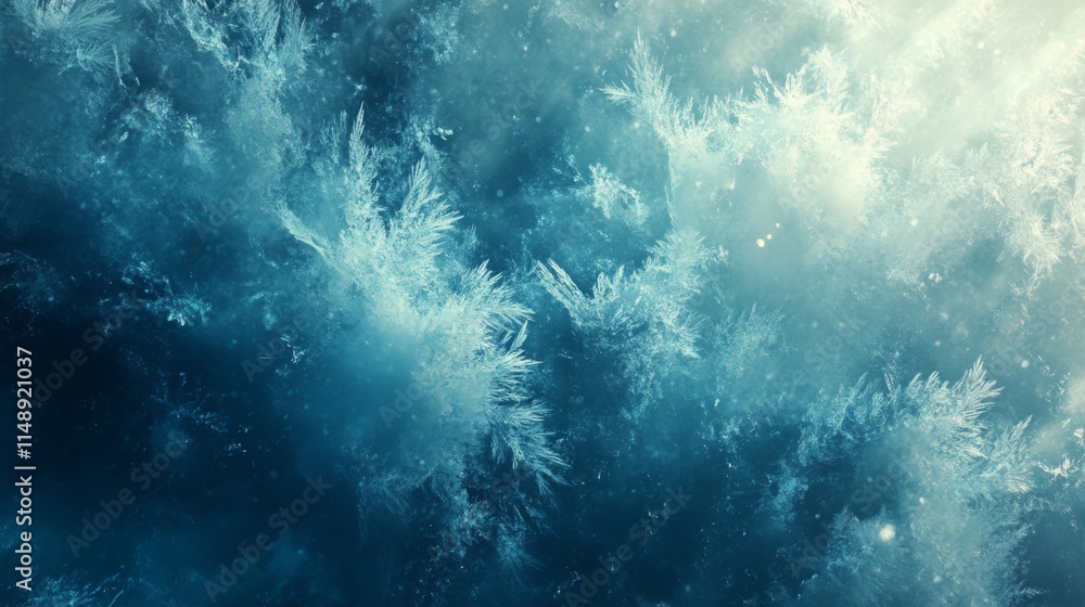 Obraz premium Abstract Winter Frost Patterns On Glass
