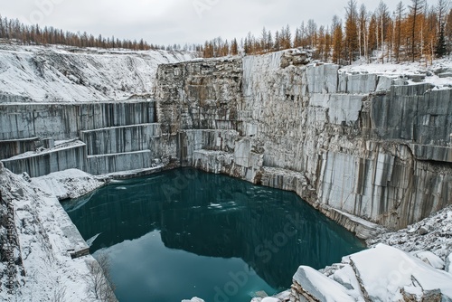 deserted marble mine Iskitim Russia Novosibirsk area photo