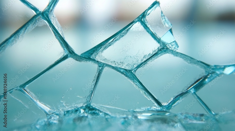 Shattered Aqua Glass Abstract Art Design Shattered Aqua Glass Abstract Art Design
