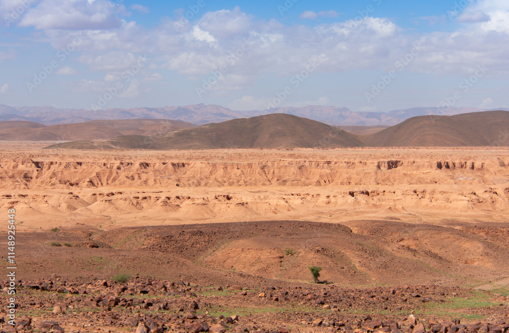 Canyon in a Moroccan plain between the towns of Zagora and Tata Canyon in a Moroccan plain between the towns of Zagora and Tata