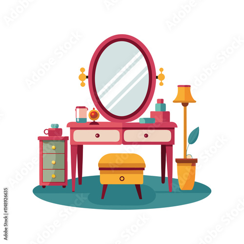 Customizable Dressing Table Vector Illustration