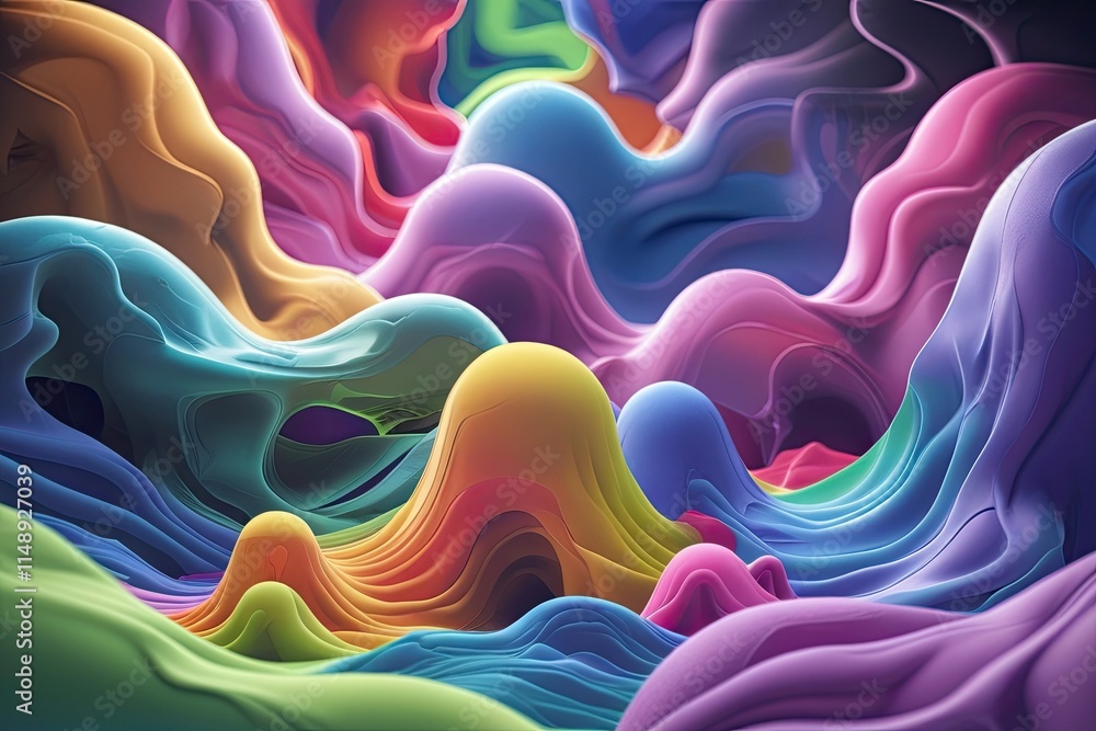 Obraz premium Vibrant Three Dimensional Abstract Shape Design