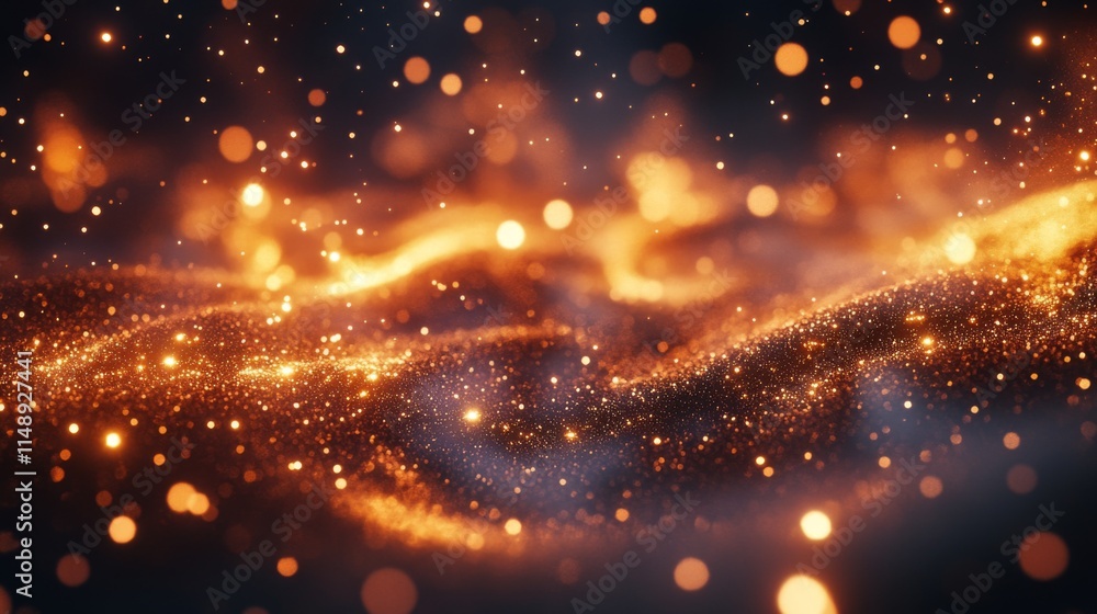 Golden Glitter Waves Abstract Background Image Golden Glitter Waves Abstract Background Image