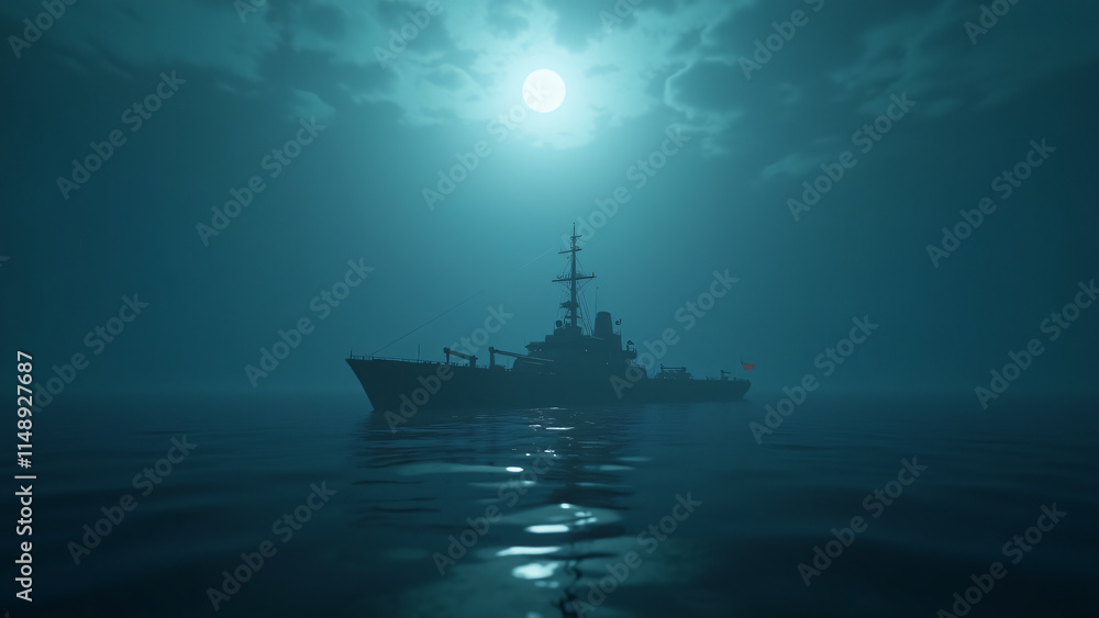 Obraz premium Ship on ocean.