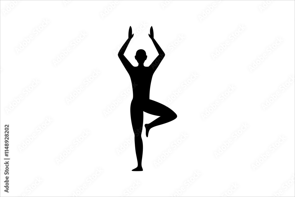 Set of black yoga pose icons, Yoga silhouette illustration. Yoga poses silhouette collection. Vector illustration Set of black yoga pose icons, Yoga silhouette illustration. Yoga poses silhouette collection. Vector illustration