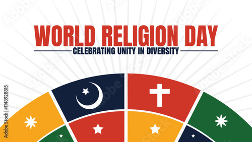 World Religion Day Post and Banner Design. World Religion Day design templet banner