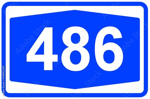 Illustration eines Autobahnschildes der Autobahn 486 in Deutschland	 photo