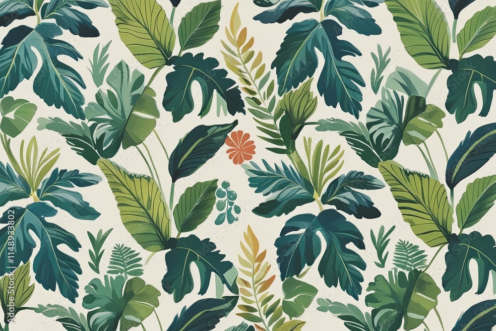 Creative Tropical Wallpaper Designs with Playful Leaf Patterns and Whimsical Motifs Creative Tropical Wallpaper Designs with Playful Leaf Patterns and Whimsical Motifs