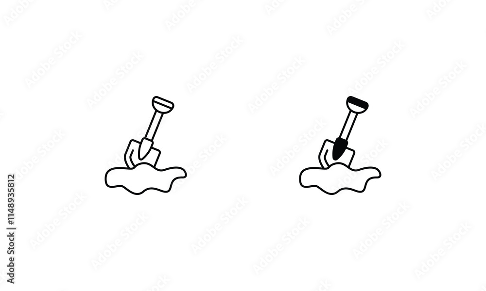 Snow shovel icons set vector stock illustration Snow shovel icons set vector stock illustration