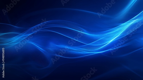 Fluid Blue Waves Create a Mesmerizing Background Display of Flowing Light in a Digital Setting for Creative Projects