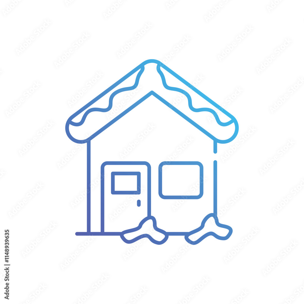 Snow-covered house vector icon Snow-covered house vector icon