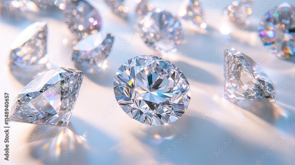 Shimmering Diamonds Glimmering in Radiant Light, Creating a Captivating Display of Beauty and Elegance for Luxury Lifestyle and Jewelry Themes Shimmering Diamonds Glimmering in Radiant Light, Creating a Captivating Display of Beauty and Elegance for Luxury Lifestyle and Jewelry Themes