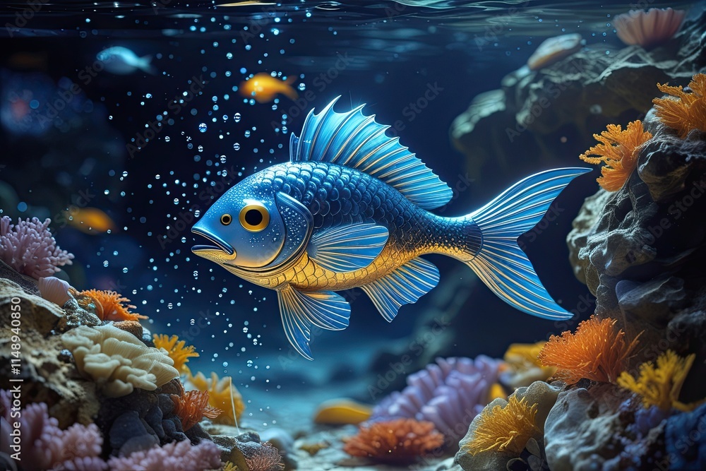 Magical Pisces Fish Shining in the Cosmic Ocean Magical Pisces Fish Shining in the Cosmic Ocean
