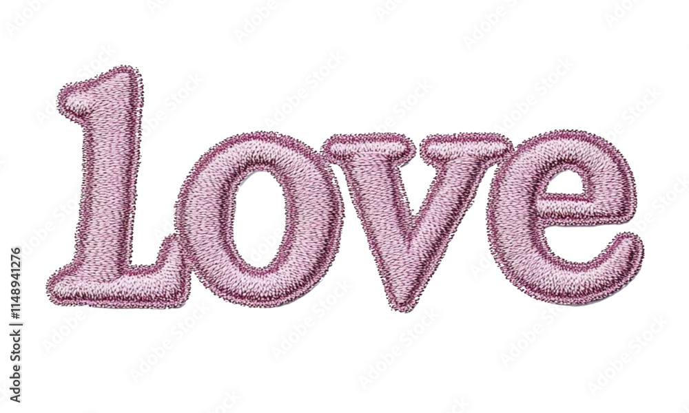 Pink love embroidered patch Pink love embroidered patch
