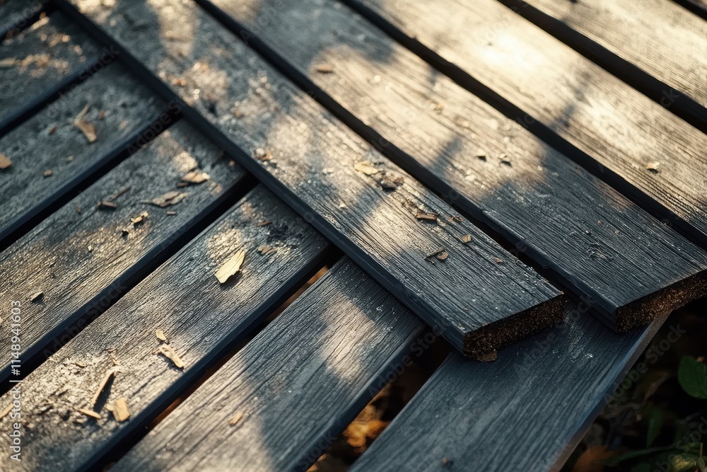 Fototapeta premium Renovate an old wooden deck or patio with new composite materials
