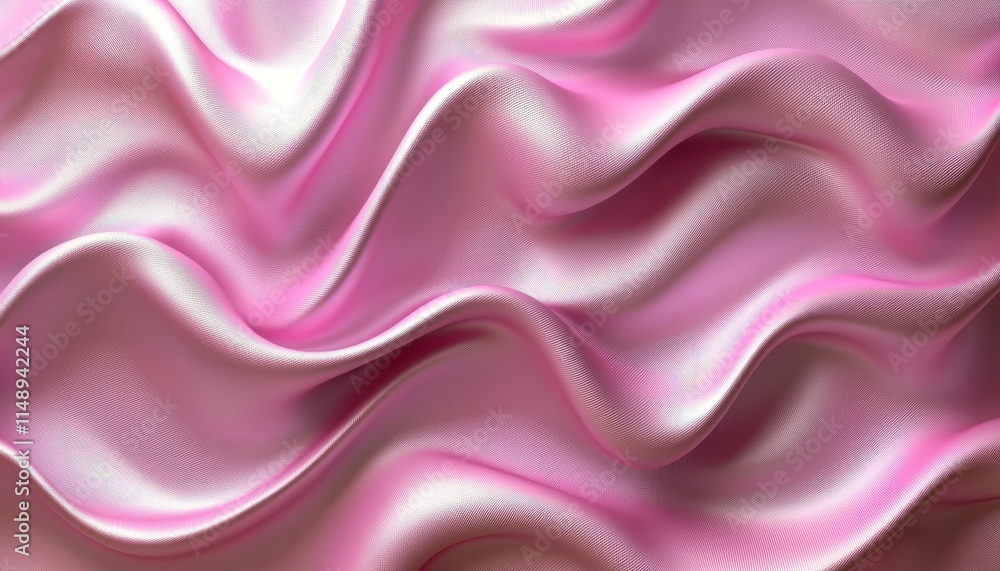 Obraz premium Pink iridescent fabric flowing in soft waves