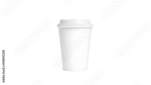 Wallpaper Mural Minimalist Blank Kraft Coffee Cup. paper cup, Takeaway paper coffee cup isolated on white background, Blank take away kraft coffee cup. Generative AI Torontodigital.ca