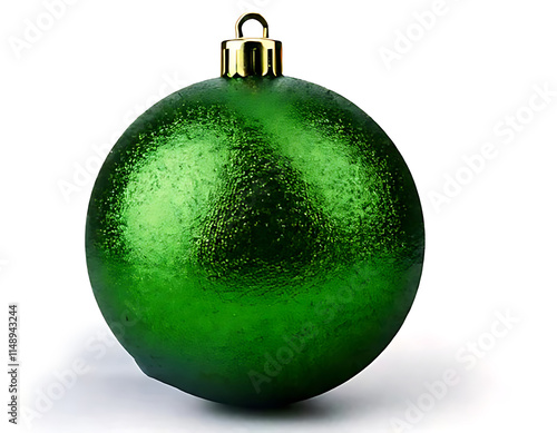 Christmas Ball, green bauble, isolated on white background