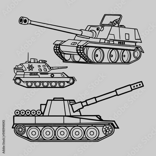 Military Artilary howize line art silhouette vector design art and illustration