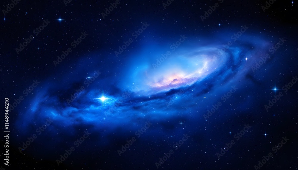 Fototapeta premium Cosmic Nebula with Shimmering Stars