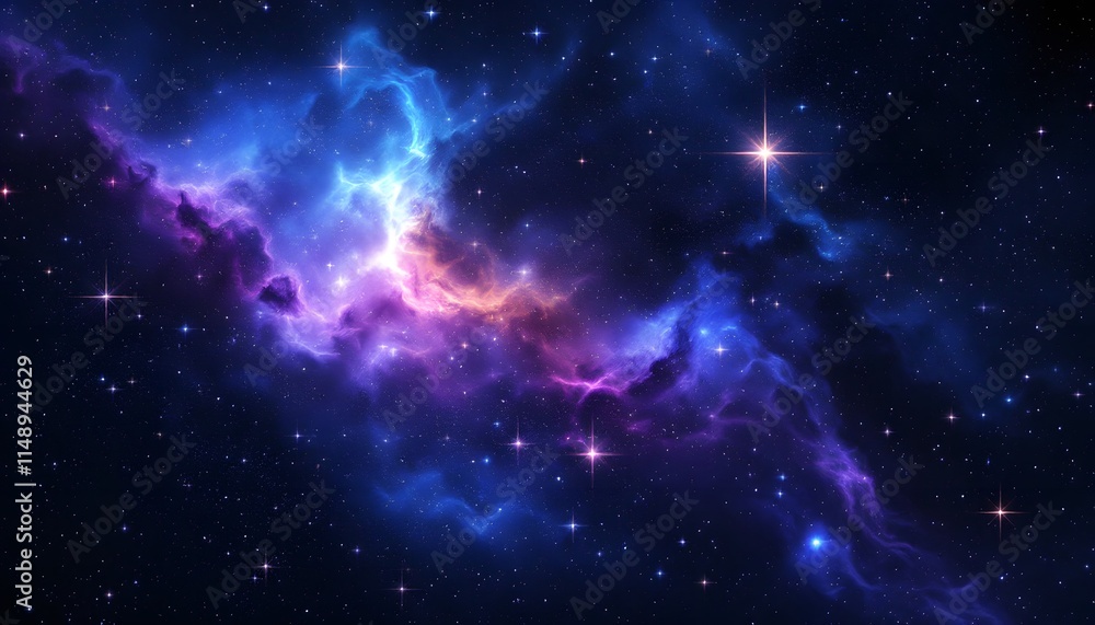 Cosmic Nebula with Shimmering Stars Cosmic Nebula with Shimmering Stars