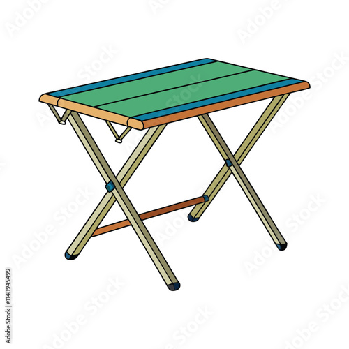 Customizable Folding Table Vector Illustration