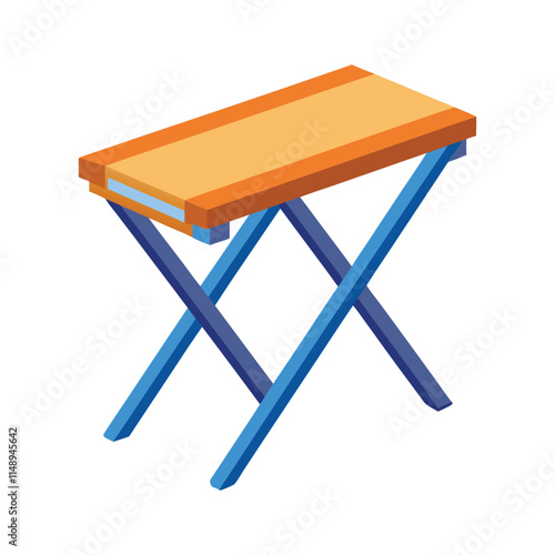 Customizable Folding Table Vector Illustration