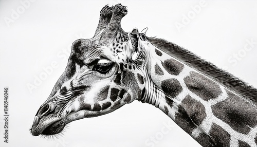 instance colouring portrait of giraffe photo