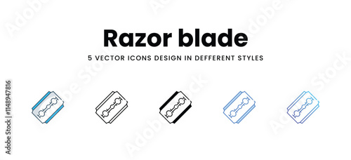 Razor blade icons in different style vector stock illustration