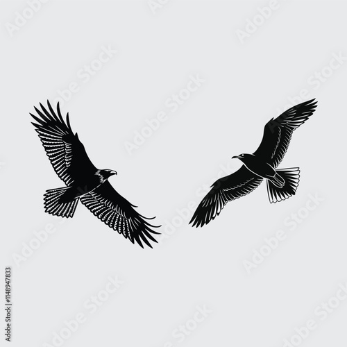 Flying bird image silhouette vector art and illustration