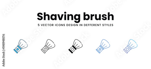 Shaving brush icons in different style vector stock illustration
