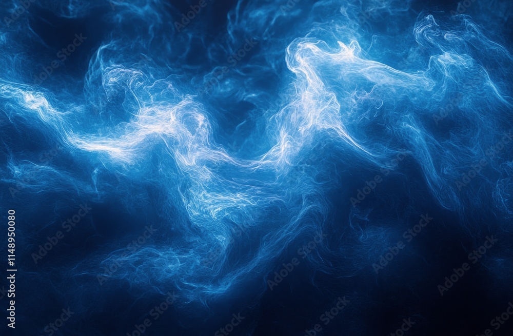 Ethereal blue wisps create a serene abstract pattern in a misty atmosphere Ethereal blue wisps create a serene abstract pattern in a misty atmosphere