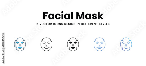 Facial Mask icons in different style vector stock illustration