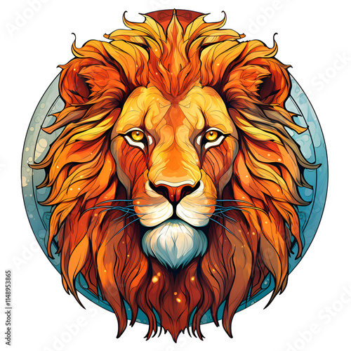 lion head vector drawing photo