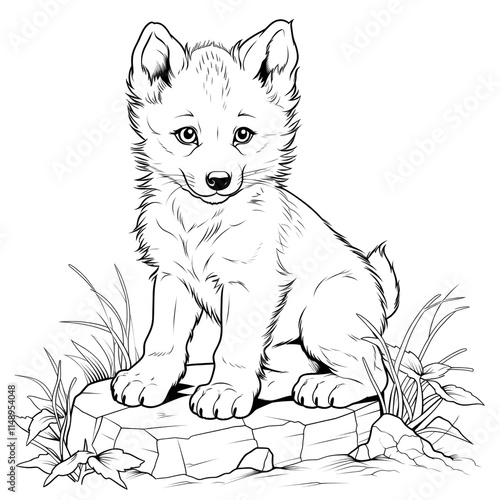 coloring page wolf