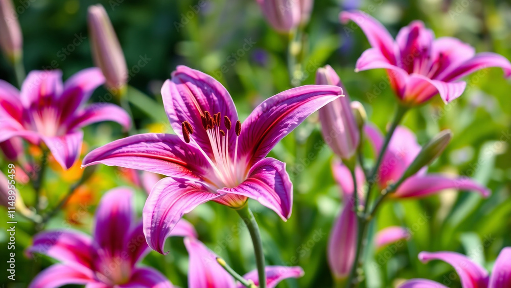 a stunning illustration of Purple lily flower a stunning illustration of Purple lily flower