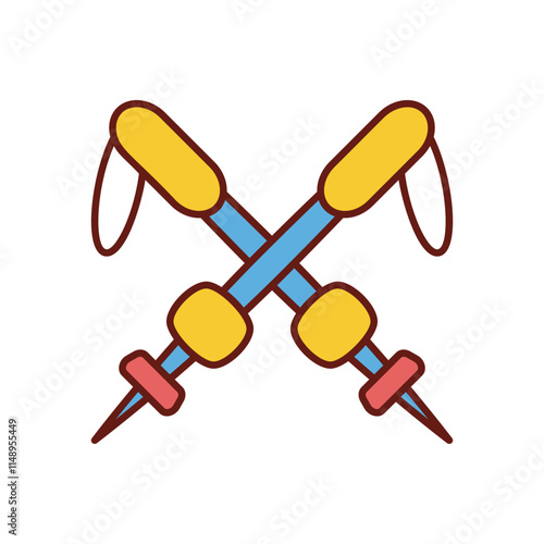 Ski poles vector icon