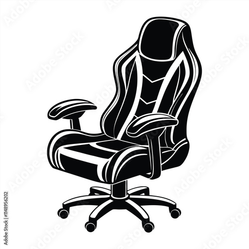 Simple Gaming Chair Silhouette Vector Illustration