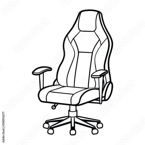 Editable Gaming Chair Outline Vector Graphic